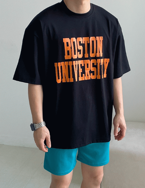 오버핏 아이스 분또 보스턴 유니버시티 반팔 티셔츠 (3color)