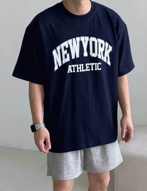 오버핏 뉴욕 아틀레틱 반팔 티셔츠 (6color)