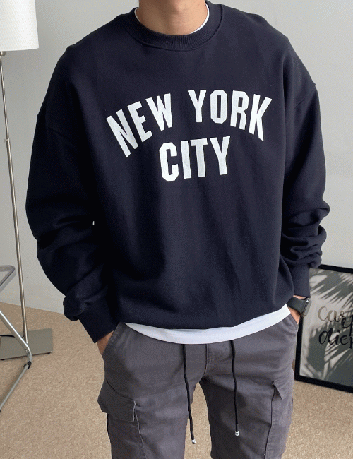뉴욕 오버핏 맨투맨 (3color)