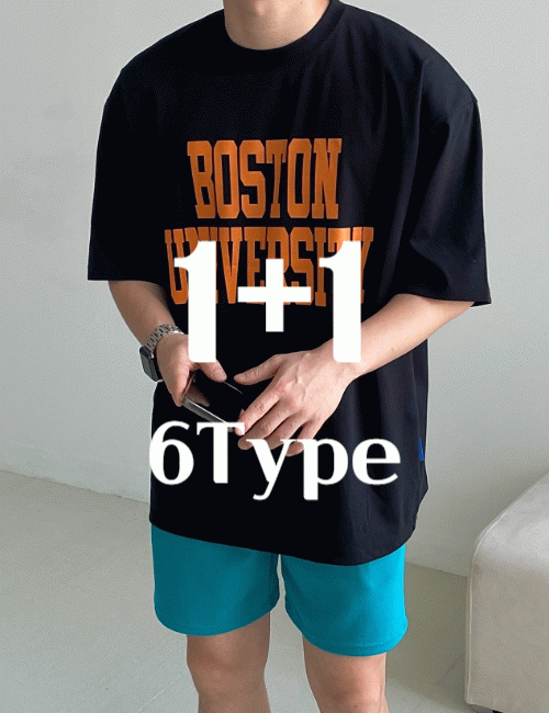 [1+1] 아이스 분또 오버핏 반팔 티셔츠 모음집 (6type)