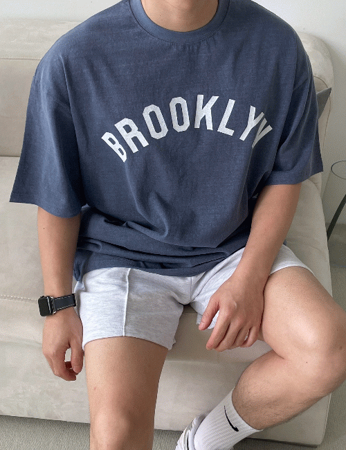 오버핏 피그먼트 브루클린 반팔 티셔츠 (3color)